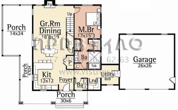 Проект двухэтажного дома с гаражом на две машины в современном стиле S5-211 (8504-00128)