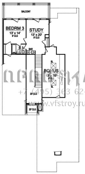 Проект двухэтажного дома с гаражом на две машины в английском стиле S5-300 (5445-00064)