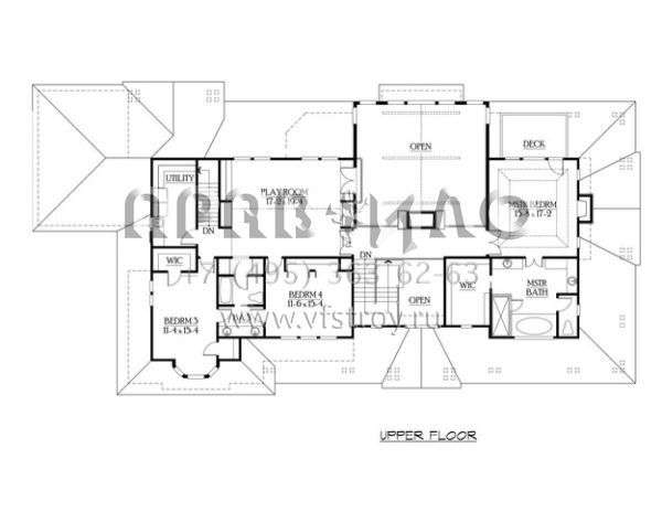 Проект двухэтажного дома с гаражом на три и более машин в американском стиле S5-540 (341-00247)