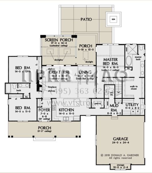 Проект одноэтажного дома с гаражом на две машины в современном стиле S5-203 (2865-00022)