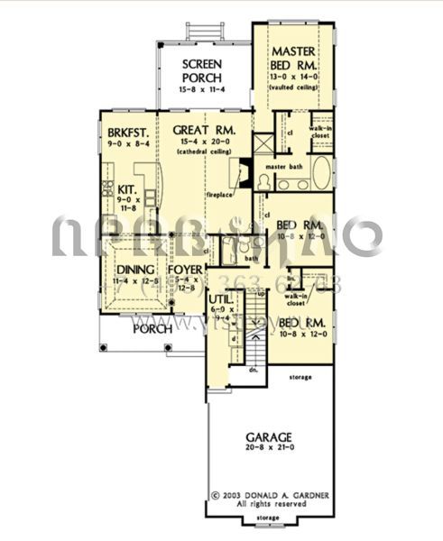 Проект одноэтажного дома с гаражом на две машины в стиле Ранчо S5-153 (2865-00311)