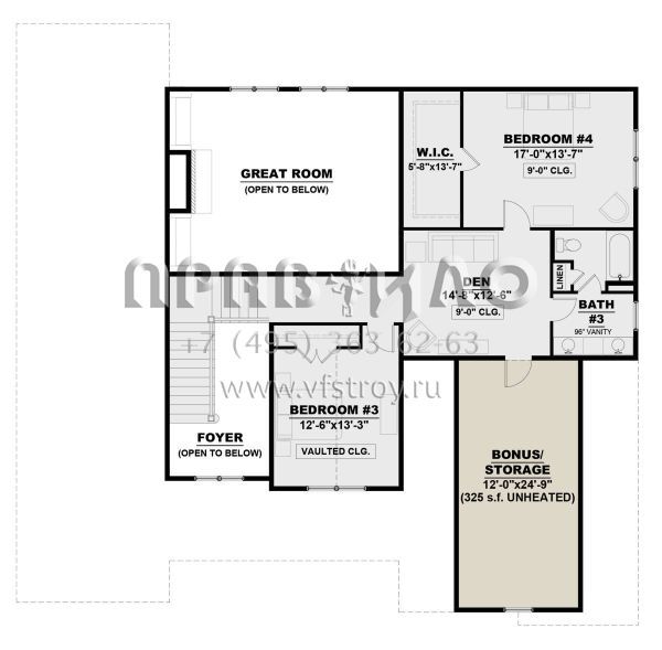 Проект двухэтажного дома с гаражом на две машины в стиле Ранчо S5-316 (7568-00010)