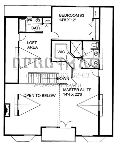 Проект двухэтажного дома с гаражом на две машины в стиле Шале S5-336 (039-00670)
