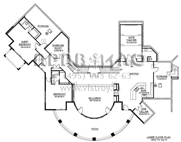 Проект одноэтажного дома с гаражом на три и более машин в американском стиле S5-752 (5631-00008)