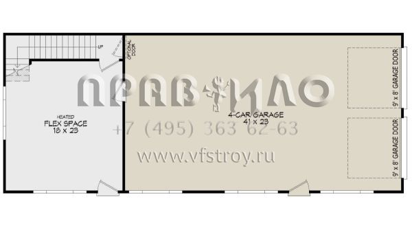 Проект двухэтажного дома с гаражом на три и более машин в современном стиле S5-174 (940-00910)