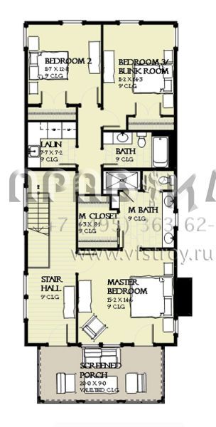Проект двухэтажного дома с гаражом на две машины в прибрежном стиле S5-179 (1637-00121)