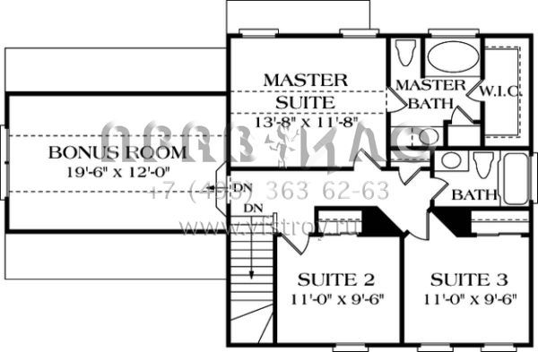 Проект двухэтажного дома с гаражом на две машины в стиле Ранчо S5-144 (3323-00030)