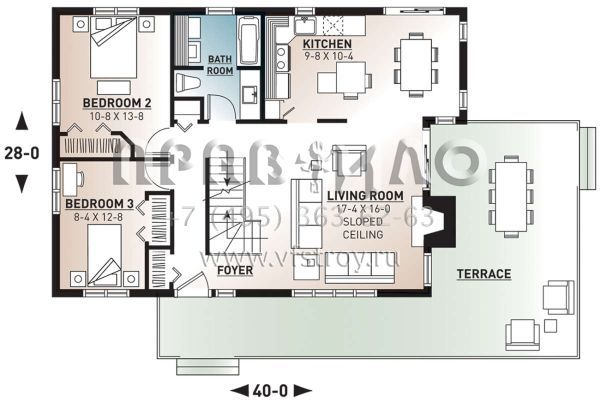 Проект двухэтажного дома без гаража в современном стиле S5-141 (034-00054)