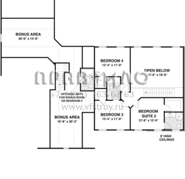 Проект двухэтажного дома с гаражом на три и более машин в американском стиле S5-232 (036-00119)