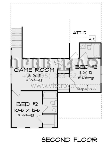 Проект двухэтажного дома без гаража в стиле Ранчо S5-174 (4848-00362)