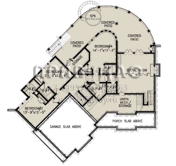 Проект одноэтажного дома с гаражом на две машины в американском стиле S5-364 (699-00174)