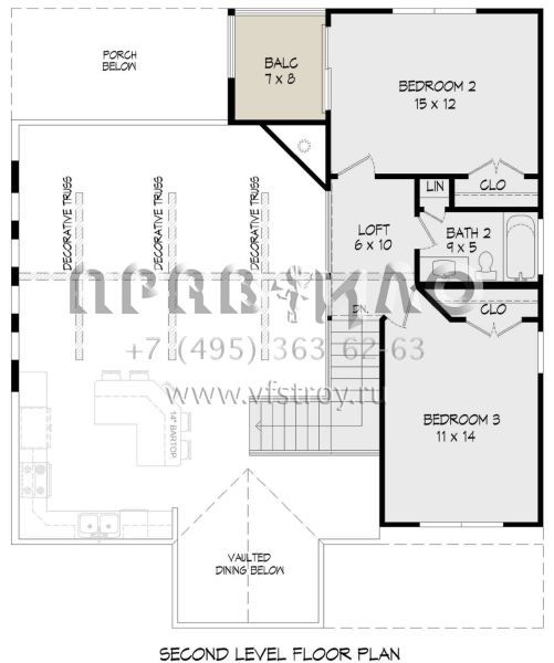 Проект двухэтажного дома без гаража в современном стиле S5-172 (940-00651)