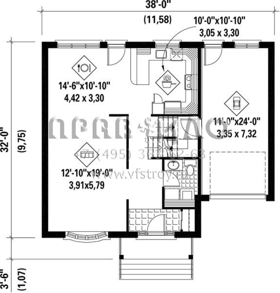 Проект двухэтажного дома с гаражом на две машины в английском стиле S5-181 (6146-00117)