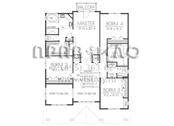 Проект двухэтажного дома с гаражом на три и более машин в американском стиле S5-326 (692-00226)