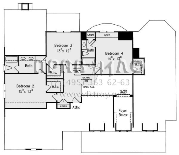 Проект двухэтажного дома с гаражом на две машины в стиле Ранчо S5-310 (8594-00326)