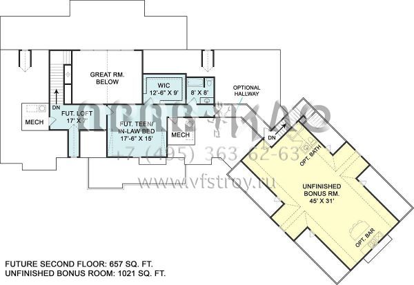 Проект одноэтажного дома с гаражом на три и более машин в американском стиле S5-248 (4195-00020)