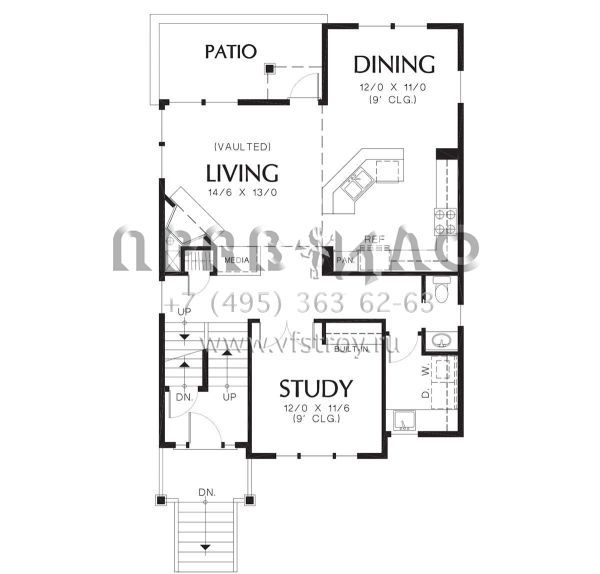 Проект двухэтажного дома с гаражом на две машины в скандинавском стиле S5-152 (2559-00279)