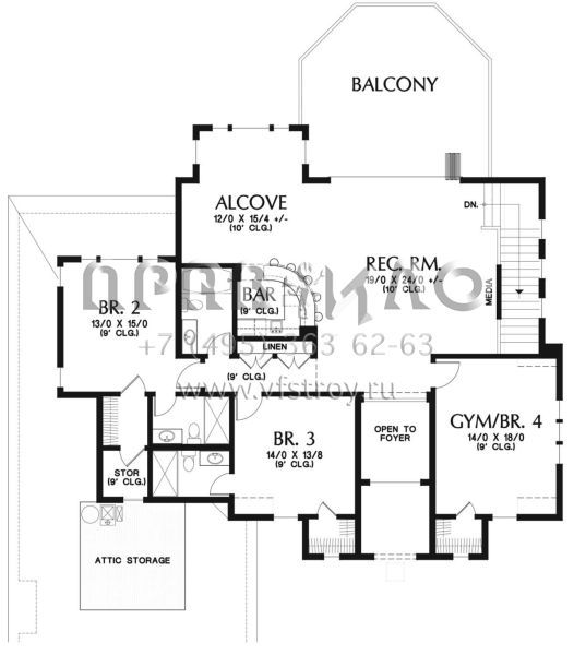 Проект двухэтажного дома с гаражом на три и более машин в скандинавском стиле S5-418 (2559-00780)