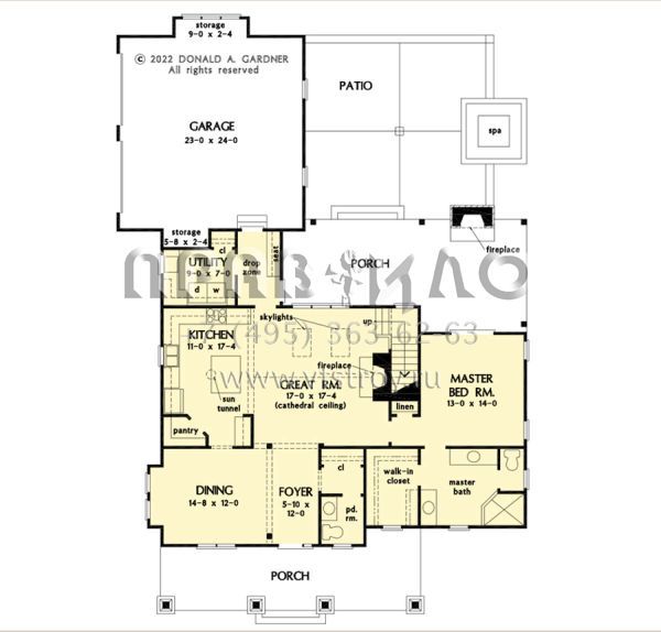 Проект двухэтажного дома с гаражом на две машины в американском стиле S5-186 (2865-00374)