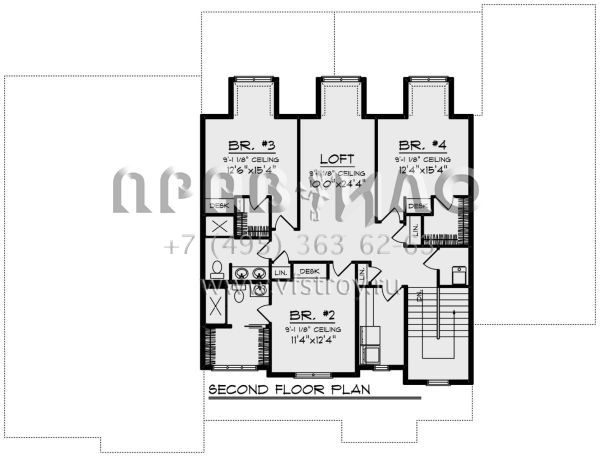 Проект большого дома с подвалом и гаражом на четыре машины S5-451 (1020-00353)