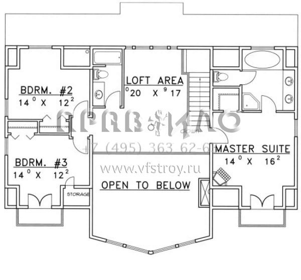 Проект двухэтажного дома без гаража в стиле Ранчо S5-246 (039-00449)
