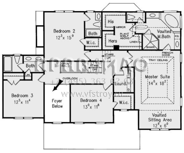 Проект двухэтажного дома с гаражом на две машины в стиле Ранчо S5-270 (8594-00370)
