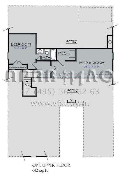 Проект двухэтажного дома с гаражом на две машины в стиле Ранчо S5-253 (3418-00010)
