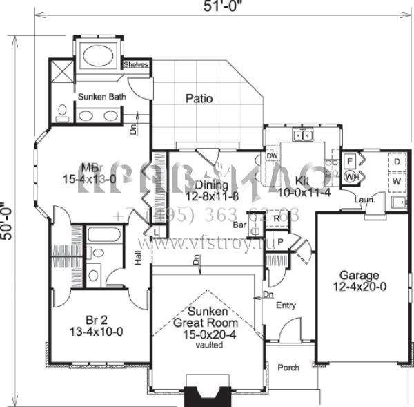 Проект одноэтажного дома с гаражом на одну машину в современном стиле S5-157 (5633-00153)