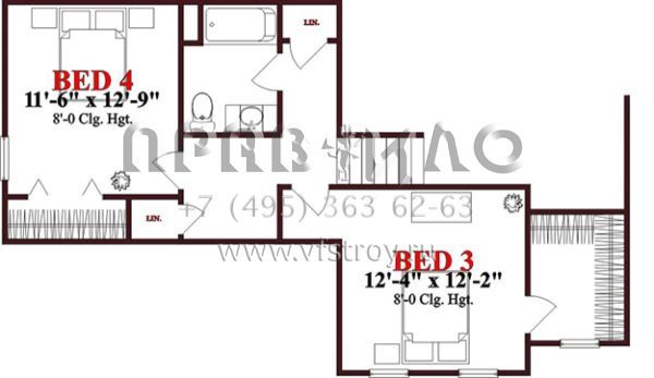 Проект двухэтажного дома с гаражом на две машины в стиле Ранчо S5-242 (1070-00209)