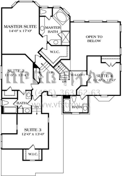 Проект двухэтажного дома с гаражом на две машины в стиле Ранчо S5-382 (3323-00247)