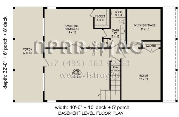 Проект двухэтажного дома без гаража в американском стиле S5-164 (940-00898)