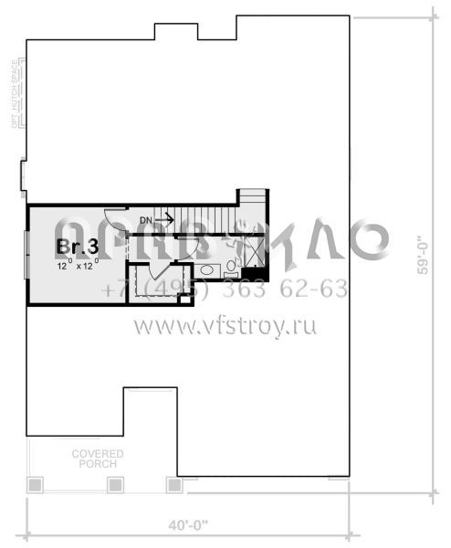 Проект двухэтажного дома с гаражом на две машины в американском стиле S5-258 (402-01707)