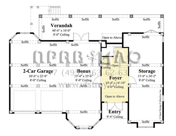 Проект трехэтажного дома с гаражом на две машины в прибрежном стиле S5-250 (8436-00100)