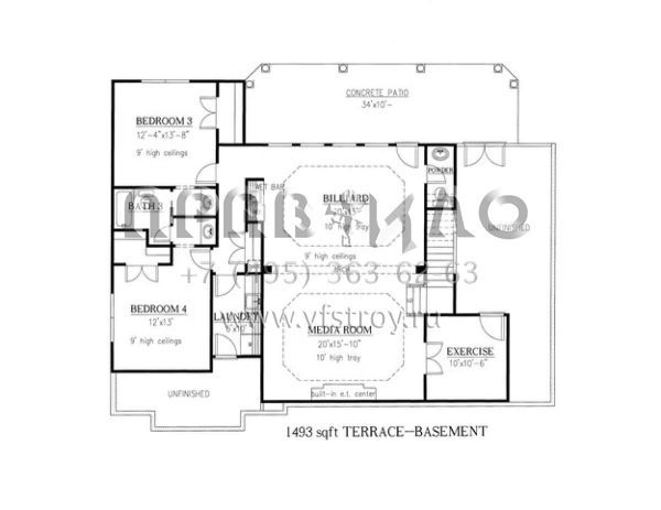 Проект одноэтажного дома с гаражом на три и более машин в стиле Ранчо S5-325 (286-00011)