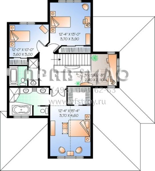 Проект двухэтажного дома с гаражом на две машины в прибрежном стиле S5-207 (034-00426)
