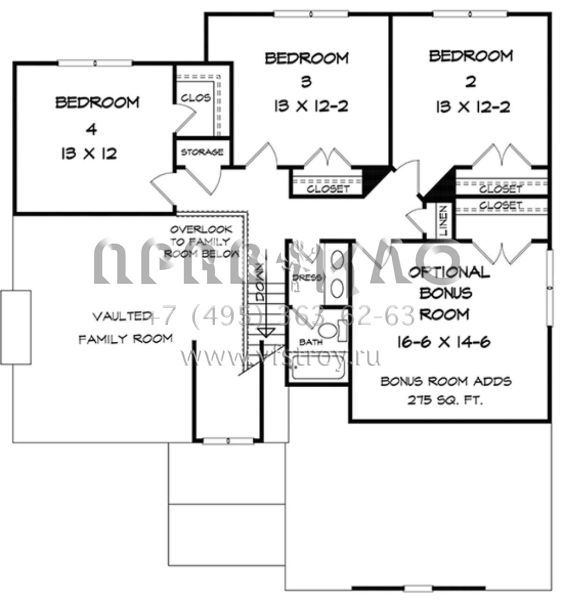 Проект двухэтажного дома с гаражом на две машины в американском стиле S5-200 (6082-00001)