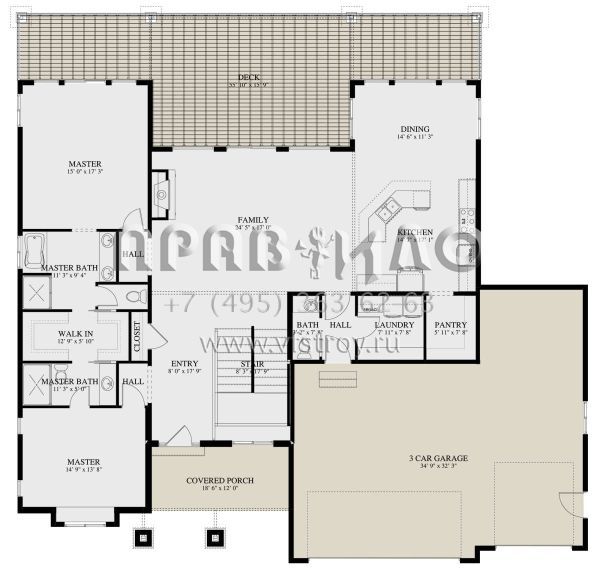 Проект двухэтажного дома с гаражом на три и более машин в скандинавском стиле S5-271 (2802-00045)