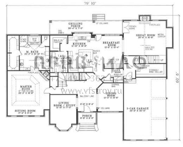 Проект двухэтажного дома с гаражом на три и более машин в современном стиле S5-414 (110-00436)