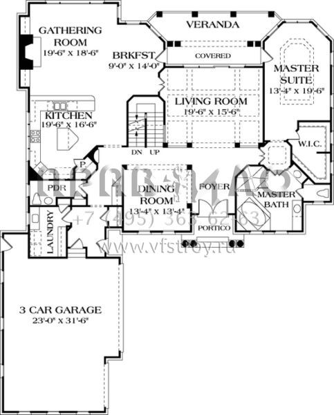 Проект двухэтажного дома с гаражом на три и более машин в современном стиле S5-547 (3323-00413)