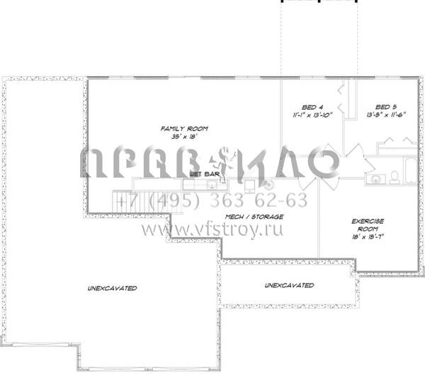Проект одноэтажного дома с гаражом на три и более машин в стиле Ранчо S5-184 (5678-00005)