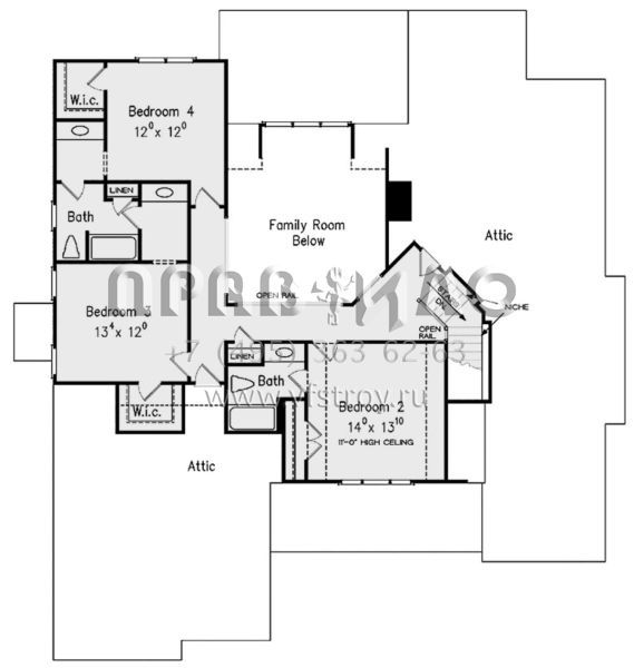 Проект двухэтажного дома с гаражом на две машины в стиле Ранчо S5-307 (8594-00265)