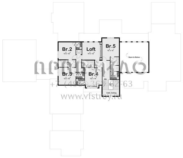 Проект двухэтажного дома с гаражом на три и более машин в современном стиле S5-463 (963-00869)