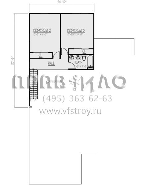 Проект двухэтажного дома с гаражом на две машины в стиле Ранчо S5-215 (1754-00035)