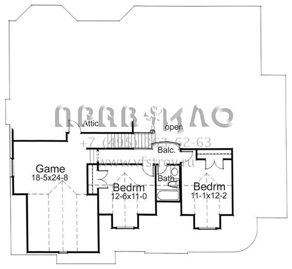 Проект двухэтажного дома с гаражом на две машины в стиле Ранчо S5-185 (9401-00027)
