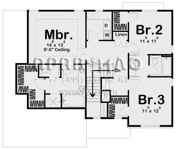 Проект двухэтажного дома с гаражом на две машины в современном стиле S5-184 (963-00366)