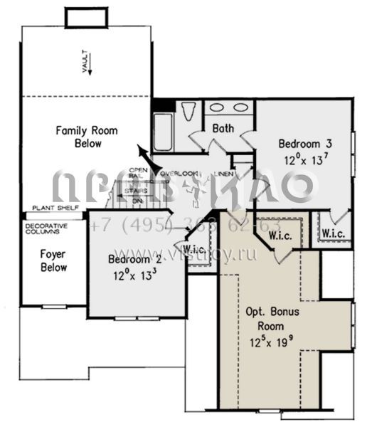 Проект двухэтажного дома с гаражом на две машины в стиле Ранчо S5-250 (8594-00388)