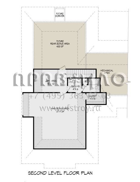 Проект двухэтажного дома с гаражом на три и более машин в американском стиле S5-355 (940-00175)