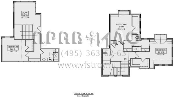 Проект двухэтажного дома с гаражом на три и более машин в американском стиле S5-457 (5631-00108)