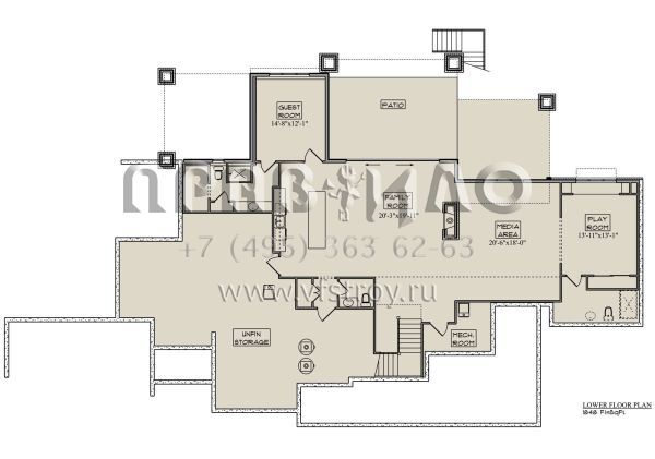 Проект двухэтажного дома с гаражом на три и более машин в американском стиле S5-420 (5631-00177)