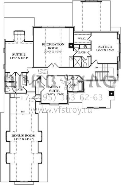 Проект двухэтажного дома с гаражом на две машины в стиле Ранчо S5-395 (3323-00629)